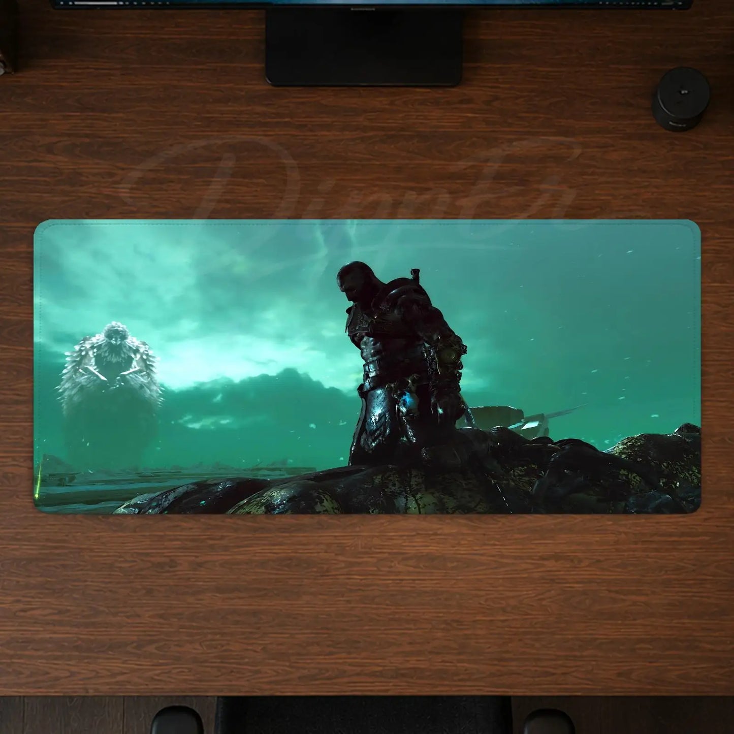 God of War Mouse Pad Gaming office Desk Mat Non-slip Large Mousepad DIY Keyboard Pad stitched edge rubber base