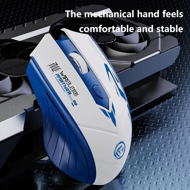 Wireless Gaming Mouse Dual Mode Bluetooth 2.4G DPI Adjustable Type-C Rechargeable Silent Ergonomic Mouse Durable Battery