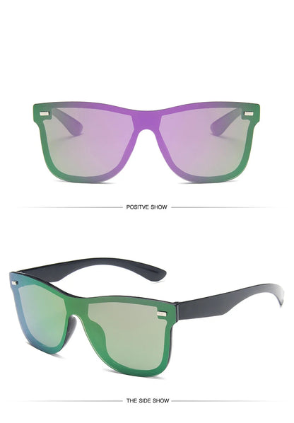 Luxury OverSized Glasses Women Anti-Reflective Mirror Sunglasses Square Plastic Eyeglasses