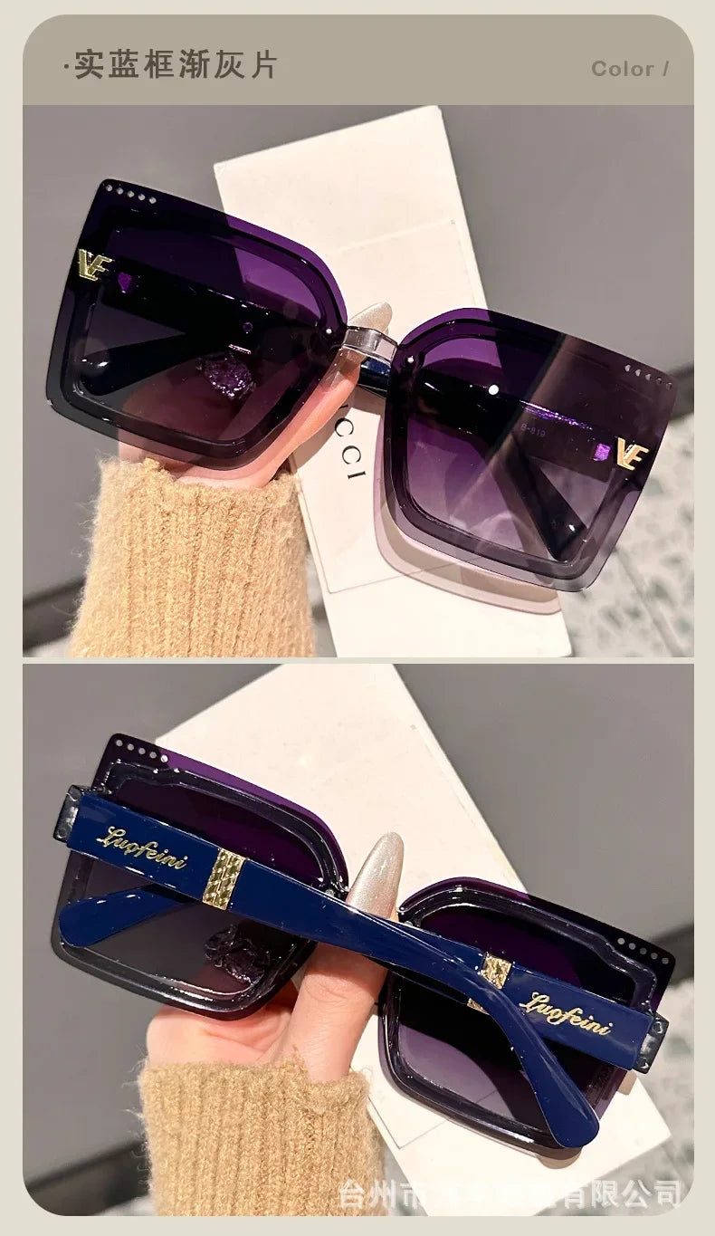 New Square Polarized Sunglasses Women Oversized Large Sun Glasses Ladies UV400 Classic Shades Oculos De Sol Luxury Designer