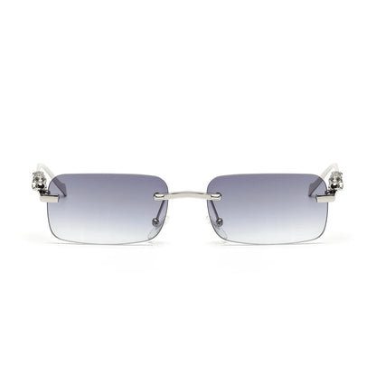 Ruiao rimless sunglasses UV400 fashion square metal glasses for men women designer man's brand sun glasses shades for outdoor