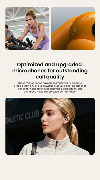 HTC NE61 Bluetooth Earphones – Premium Wireless Noise Reduction Sports Earbuds with AI Translator, Heart Rate Monitor &amp; HD Bass