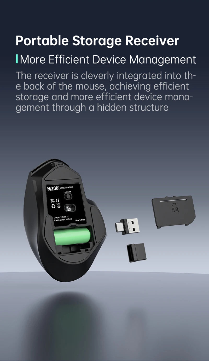 Wireless Tri-Mode Gaming Mouse 2.4G Dual Receiver Bluetooth With Battery Level Display Portable Universal Office Mouse
