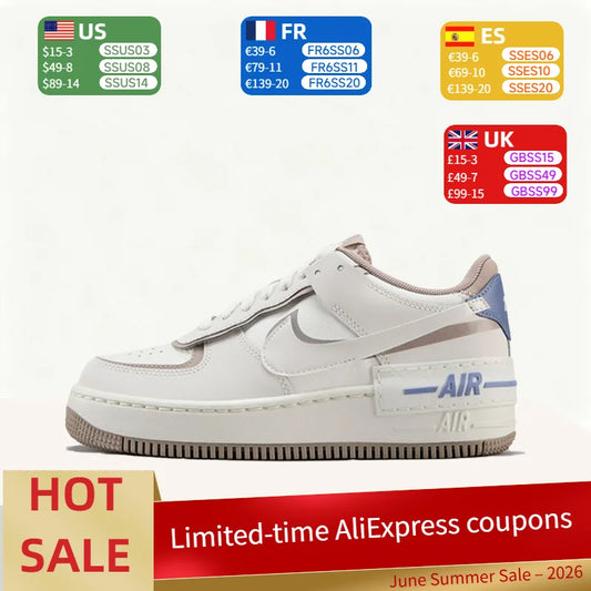 Nike Air Force 1 Shadow udobne, mekane, izdržljive, elegantne, svestrane niske tenisice za žene, bež, IO7594-101