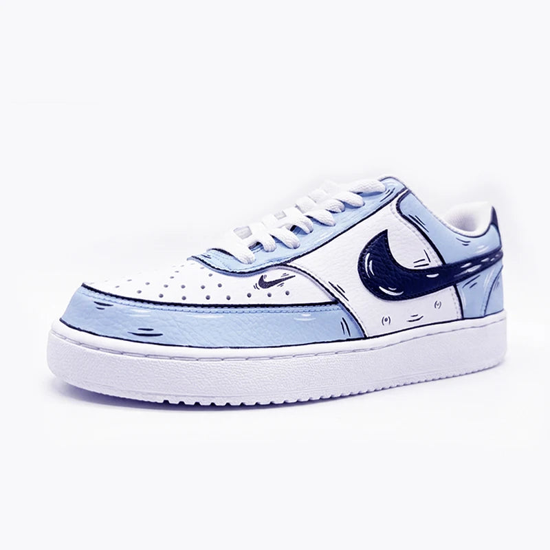 Custom Sneakers NIKE COURT VISION  Messy Line Design Wild Romantic Dream Comic Pattern Couple Matching Shoes Unisex retro shoes