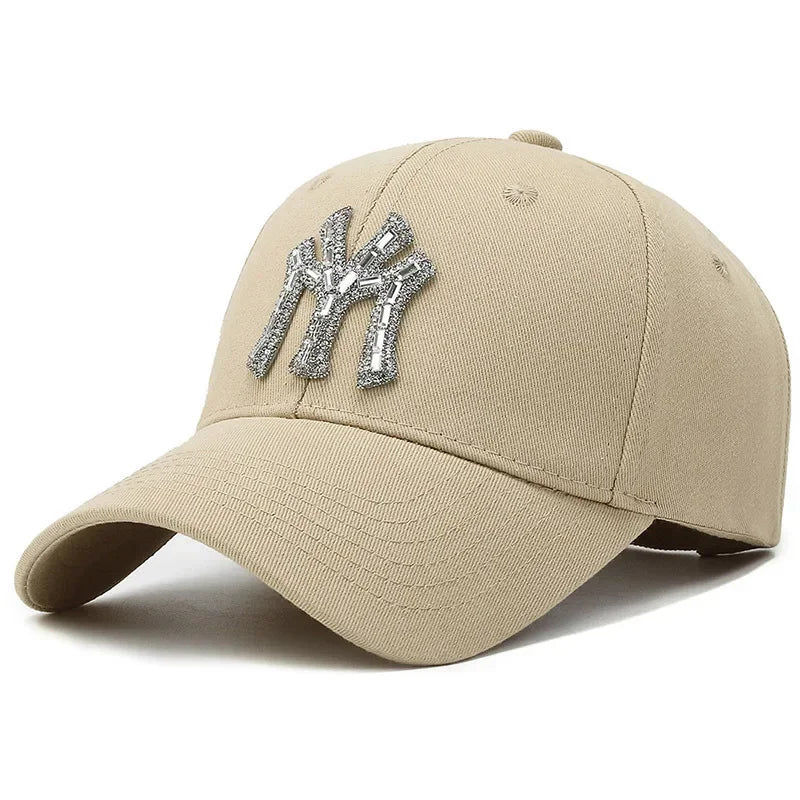 MY kšiltovka s kamínky pro ženy na jaro a podzim, ležérní streetwearová venkovní kšiltovka s kachním kšiltem, módní univerzální baseballová čepice proti slunci