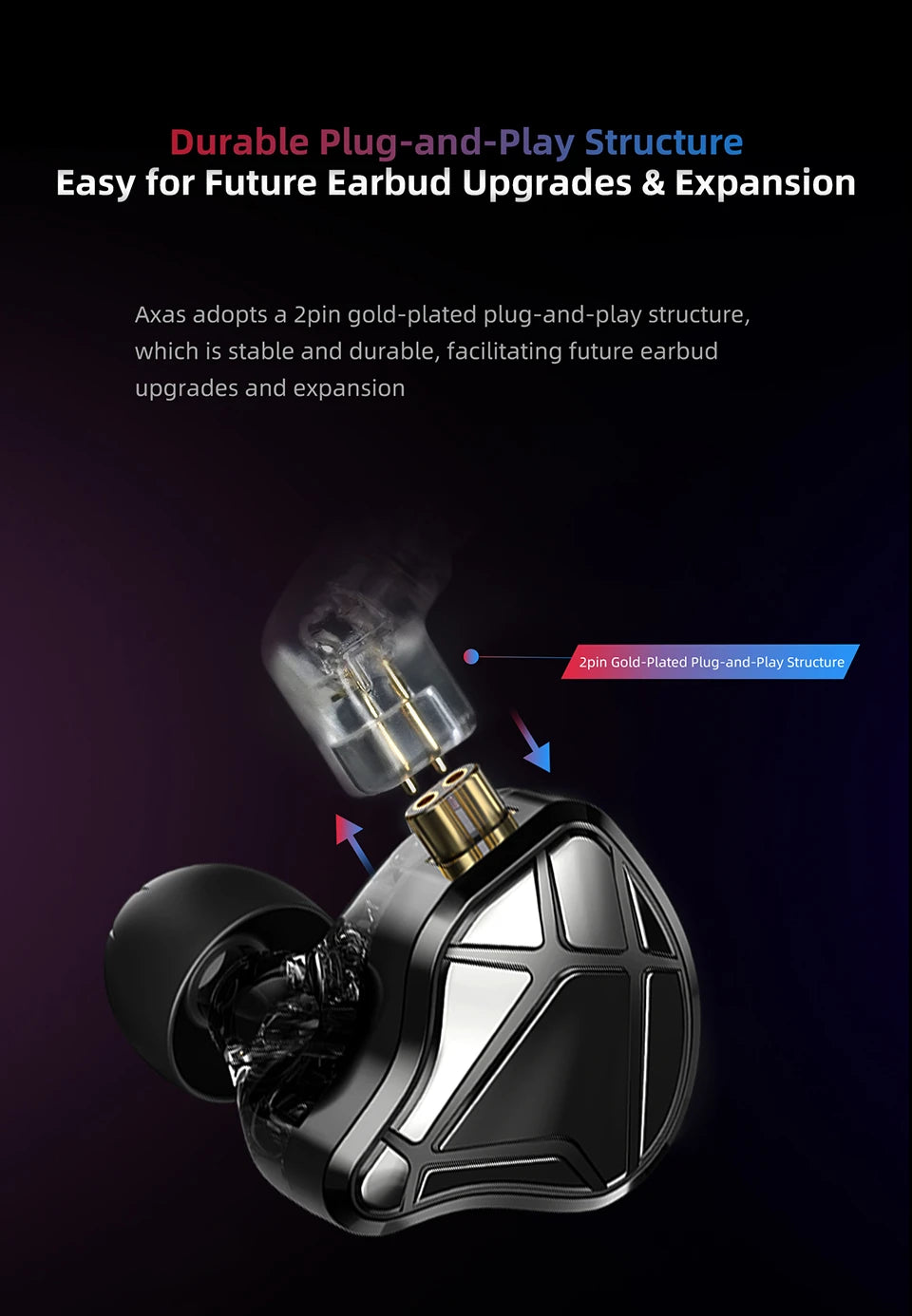 KZ Axas Gaming Earbuds Wired IEM HiFi Bass Headphones with Microphone, FPS Gaming Earphones, KZ Axas In-Ear Monitor Earbuds for PC Mobile & Console Gaming