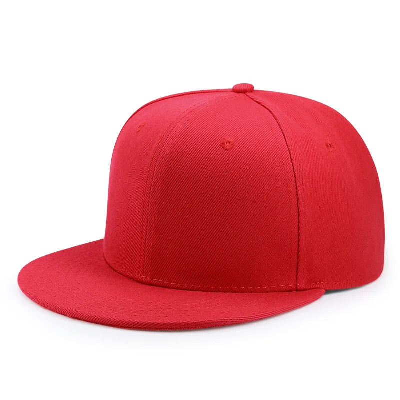 Wholesale 40 Colors Adjustable Flat Peak Snapback Caps Lady Fashion Polyester Plain Baseball Hat Men Hiphop Blank Sport Cap