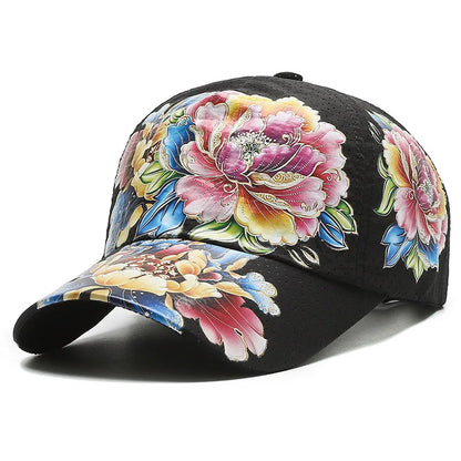 Casquette de baseball printemps/été à séchage rapide pour homme et femme, pour les activités de plein air, la plage et le camping, chapeau de soleil imprimé de fleurs de style chinois B149