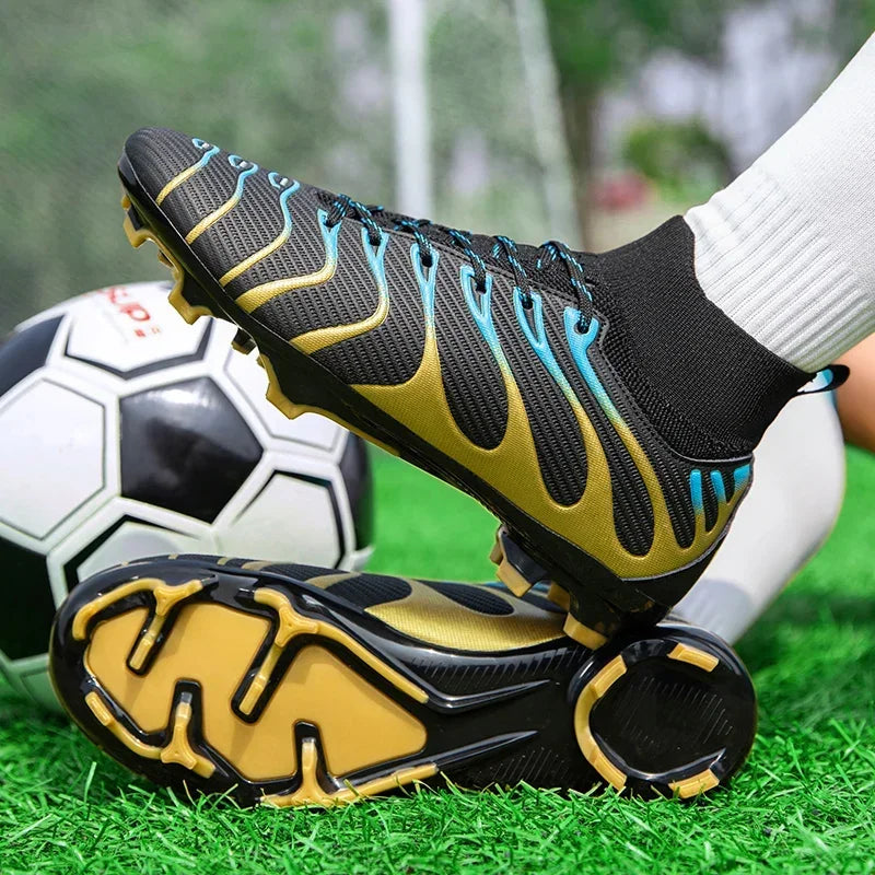 Hommes Match bottes de Football Sport entraînement longues pointes FG/TF garçons crampons chaussures de Football en plein air antidérapant intérieur Futsal confortable