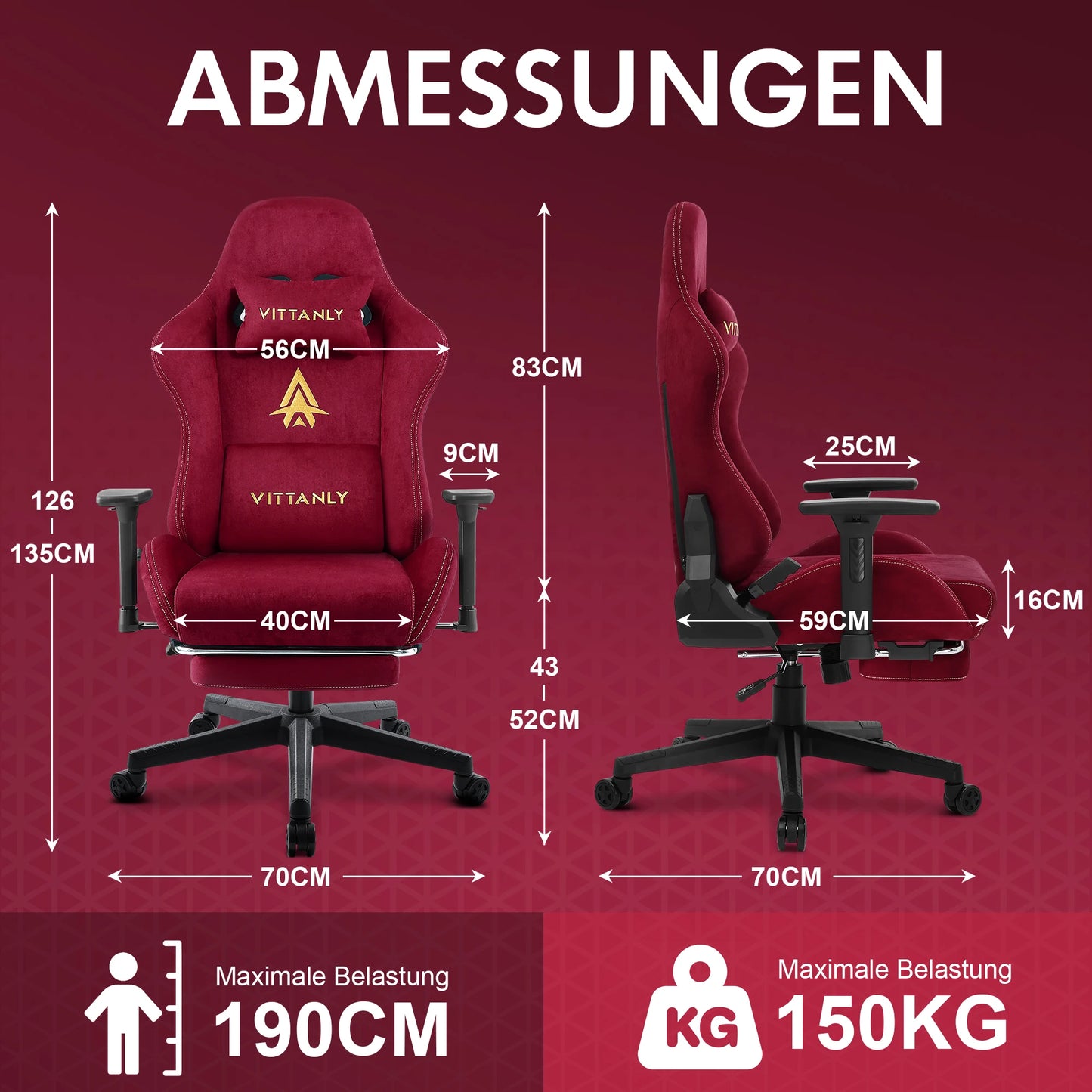 HAPIHAPPY Fashion Gaming Chair Genuine Leather Computer Office Chair with Footrest, Pocket Spring Cushion, Linkage Armrests, Ergonomic Game Chair