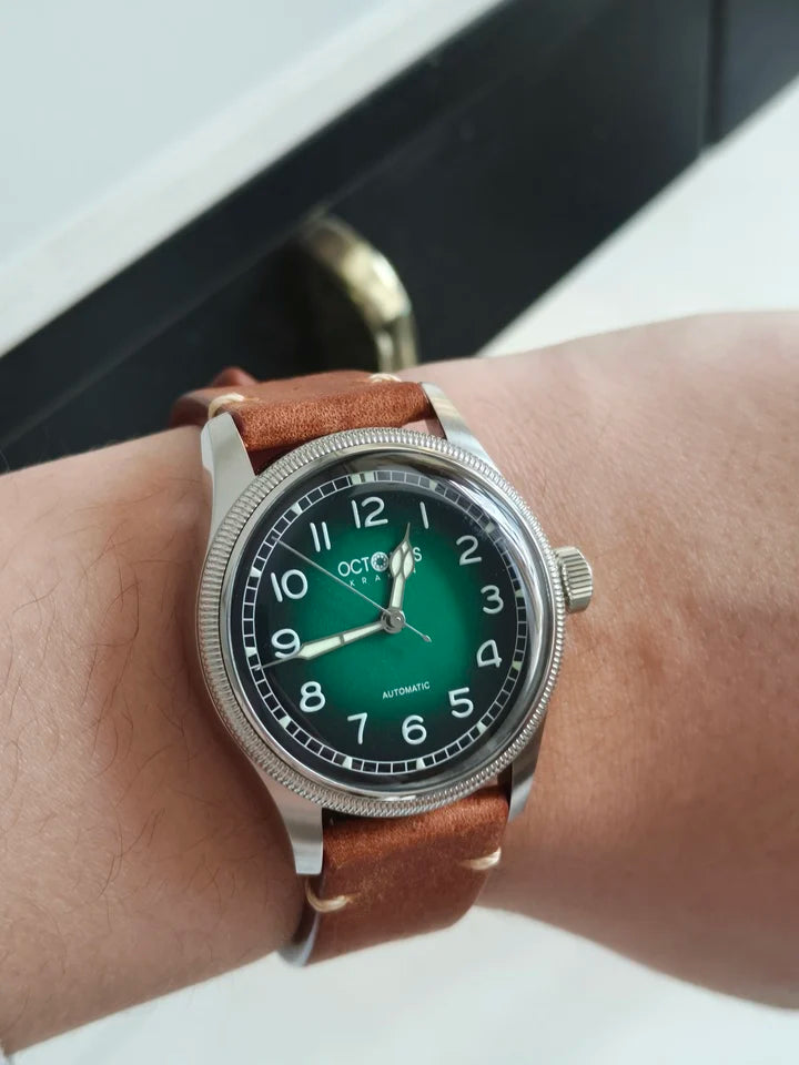 Octopus Kraken 38mm Pilot Watch Retro Stainless Steel PT5000 Movement Automatic Mechanical Wristwatch Luminous Dive Watch Man