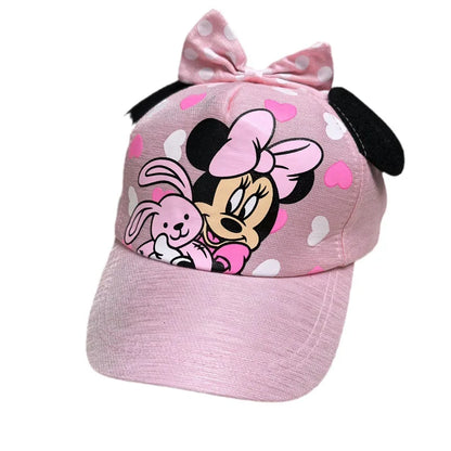 Disney Minnie Mickey Anime Peripheral Cotton Polyester Baseball Cap Figure Cartoon Peaked Cap Dress Up Kid's Birthday Gifts