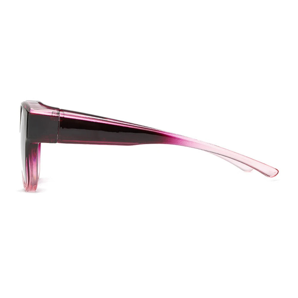 Fashion UV Protection Driving Sunglasses Round Frame Y2K Wear Over Glasses Retro Black Shades for Women Men