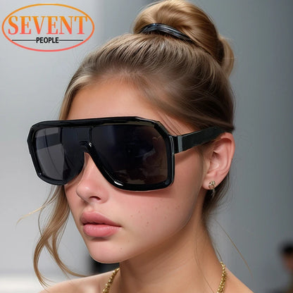 Classic Oversized Square Sunglasses Men 2026 Luxury Brand Trendy Metal Big Frame Goggles Eyewear Stylish Sun Glasses For Ladies