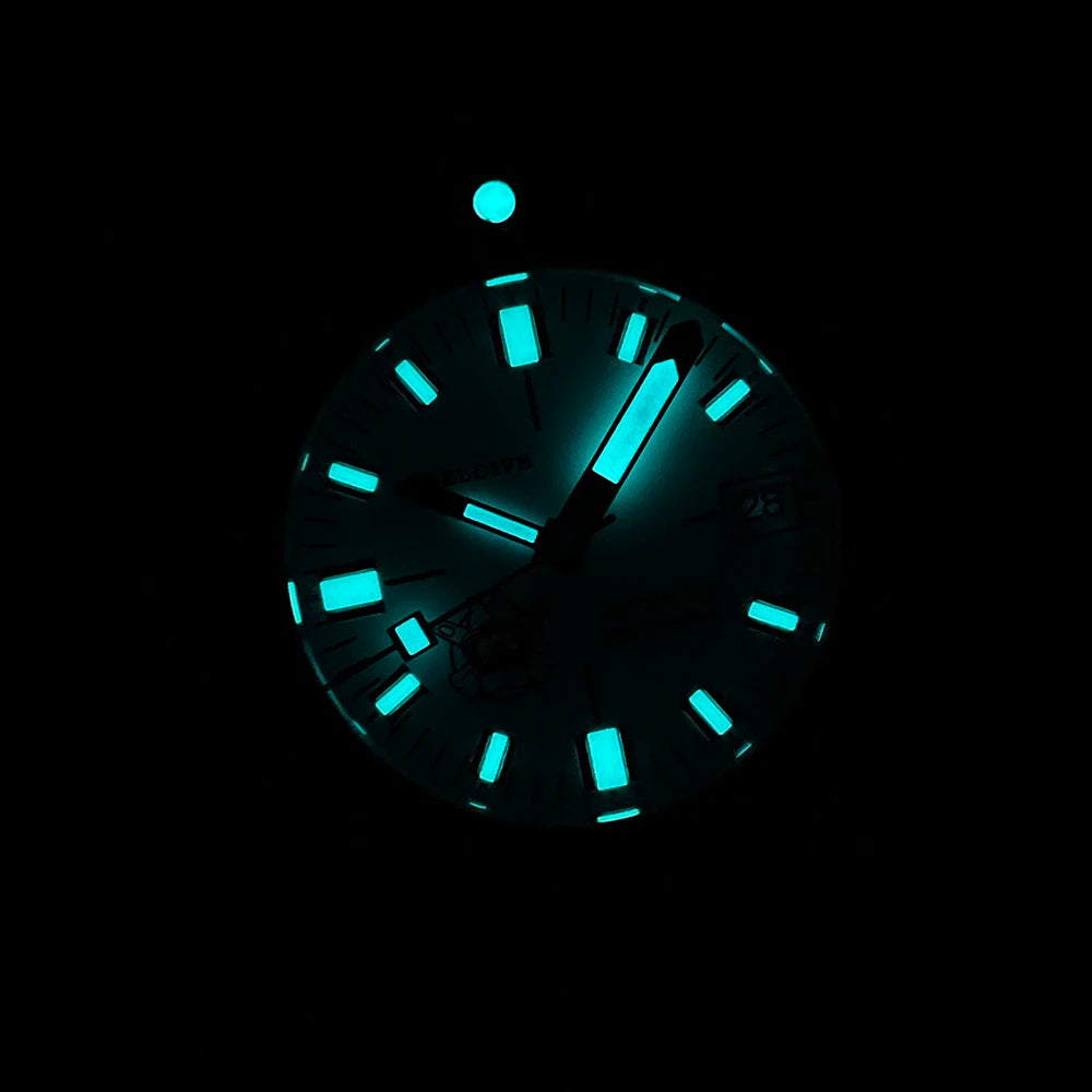 SD1967 Milled Clasp Bracelet Steel Bezel 43mm Steeldive Sapphire Glass 20ATM Water Resistant NH35 Automatic Man Dive Watch