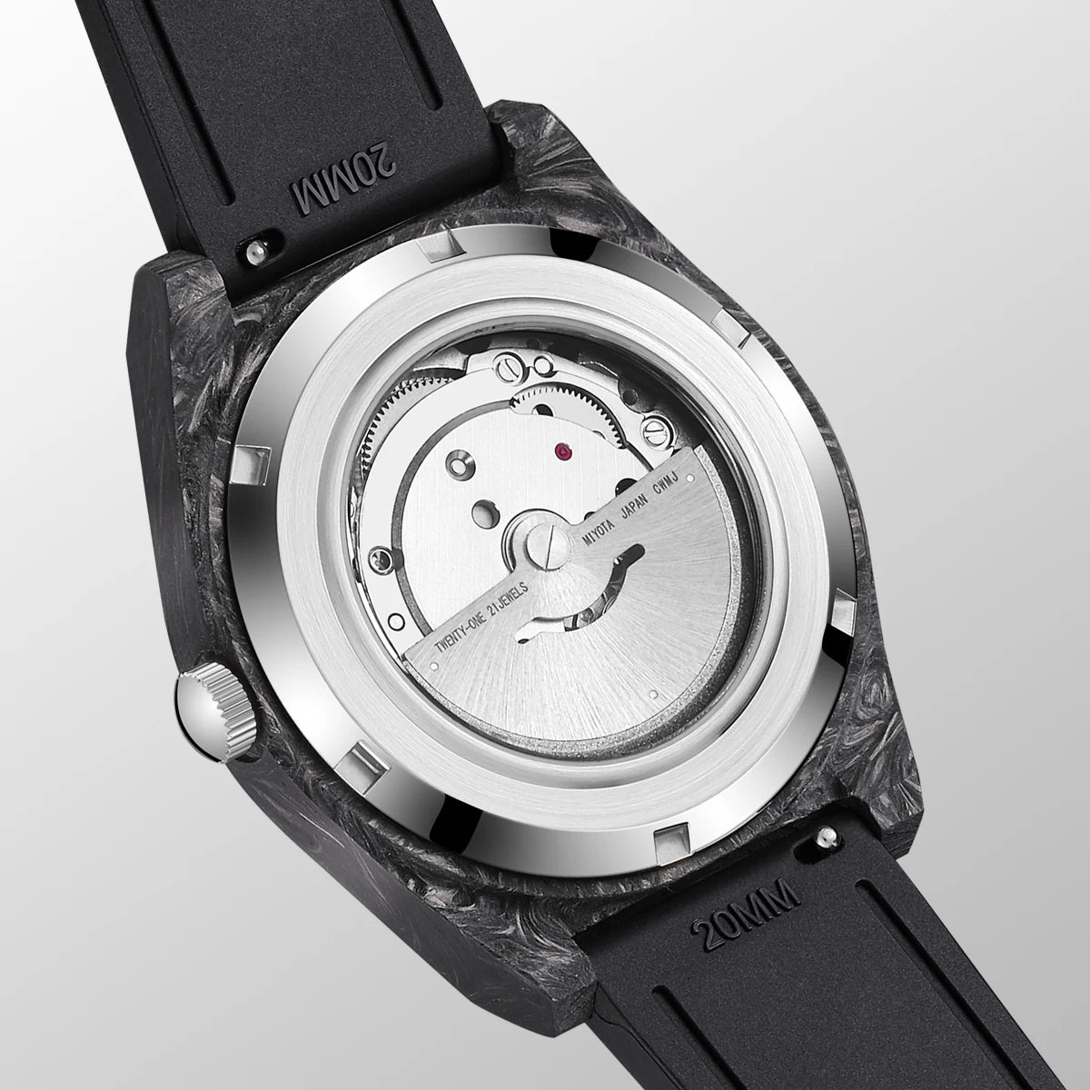 Reloj automático luminoso de fibra de carbono de 40mm, lujo, 100m, impermeable, reloj de buceo automático para hombre con movimiento Japan Miyota 8215