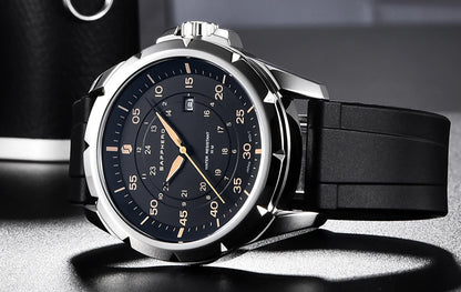 SAPPHERO herenhorloge – Luxe quartzhorloge, waterdicht tot 50 m, voorzien van een geïmporteerd uurwerk en een roestvrijstalen kast – Een ideaal cadeau-idee voor mannen.