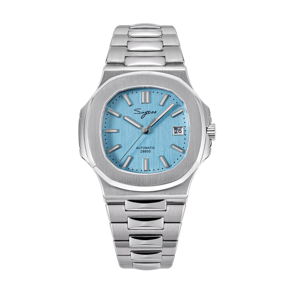 Reloj de hombre Sugess automático mecánico, movimiento Miyota 9015, esfera MOP, luminoso, resistente al agua 5bar, brazalete de lujo S466