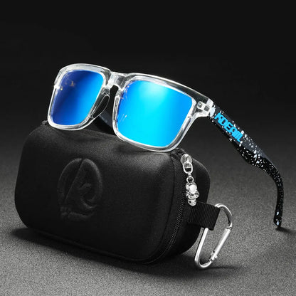 Kdeam 2026 High Quality Polarized Sunglasses for Men Transparent Gray Frame Fashion Unisex Outdoor Luxury Eyeglasses For Couple