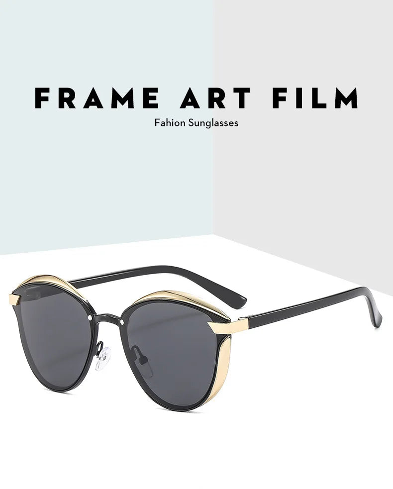 Fashion Classic Polarized Sunglasses for Women Cat Eye Brand Sun Glasses Luxury Round Eyeglasses UV400 Gafas De Sol