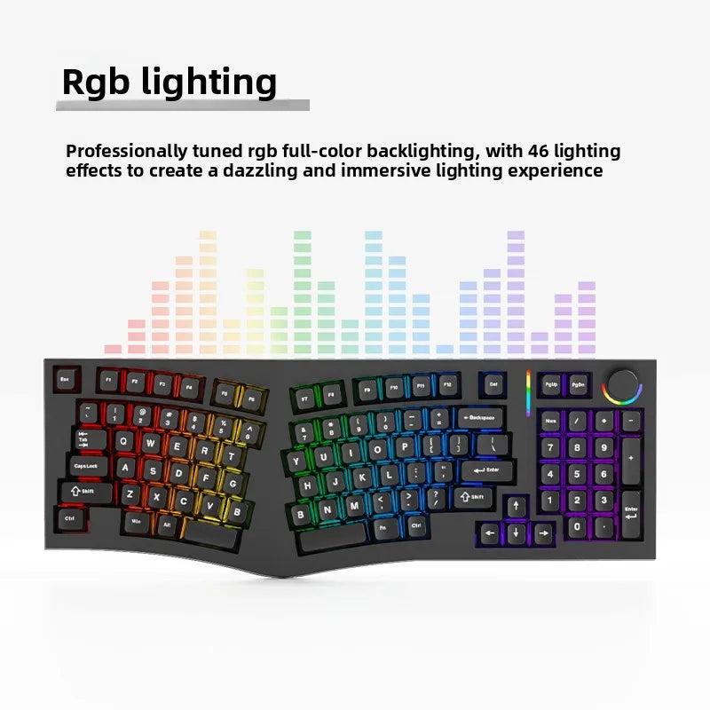 FEKER Alice98pro Mechanical Keyboard Alien Ergonomic 3 ° Slope Hot Swappable RGB with Hand Support Custom Gaming Office Keyboard