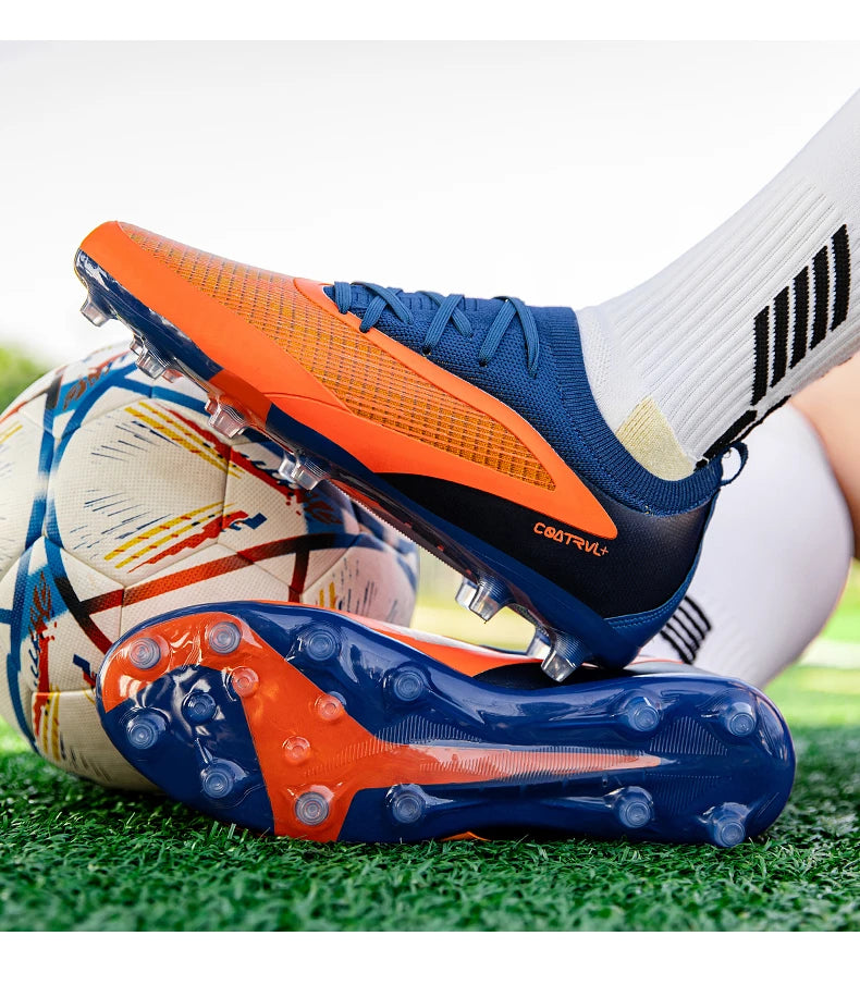 Nouvelles chaussures de football pour hommes, crampons longs pour adultes, chaussures de sport pour l'entraînement en extérieur, respirantes, antidérapantes, confortables pour les garçons, pour les matchs