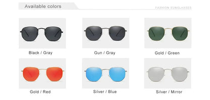 KINGSEVEN Brand Reflective Sunglasses Men Hexagon Retro Sun glasses Leisure Glasses Oculos Gafas De Sol Shades