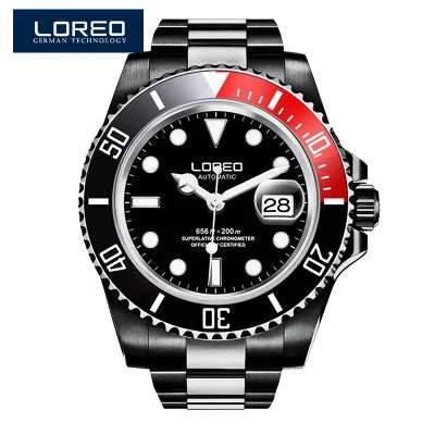 LOREO Original Men Business Watch 20ATM Waterproof Wristwatch Top Brand Casual Sport Seagull Automatic Mechanical Watch Men