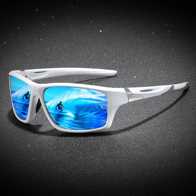 New Polarized Sports Sunglasses for Men, High-Quality TAC Lens Frame, Full Rim, UV Protection, Alloy Decorative, for Climbing