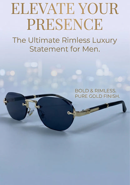 Square Rimless Punk Sunglasses Men 2026 Luxury Designer Vintage Small Frameless Sun Glasses Male Eyewear Hip Hop Outdoor Shades