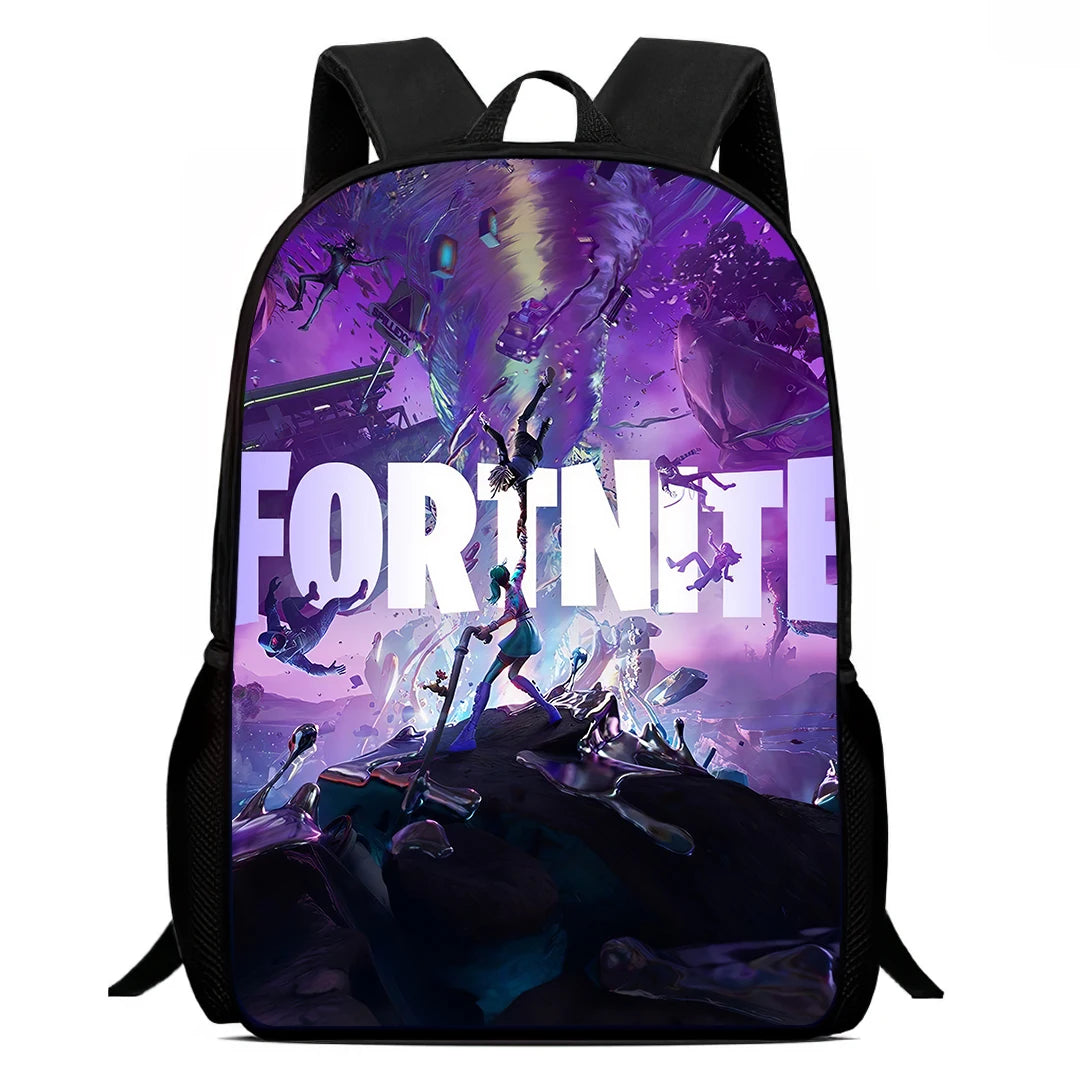 Mochila Escolar Fortnite de 15 Polegadas com Desenho Animado para Crianças, Meninos e Meninas, Mochila Leve com Estampado de Jogo, Grande, Adequada para Idades dos 5 aos 8 Anos