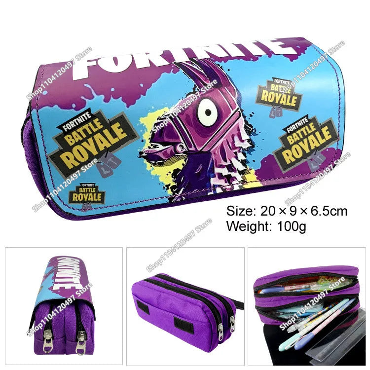 Victory Royale ученически несесер за момчета и момичета, Fortnite, голям капацитет, Peely, Llama Hero, детска кутия за химикалки, чанти за деца и тийнейджъри