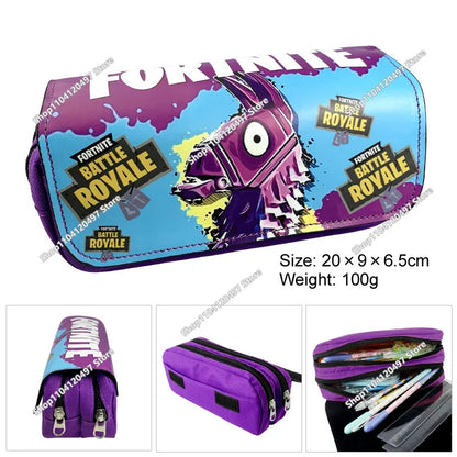 Victory Royale ученически несесер за момчета и момичета, Fortnite, голям капацитет, Peely, Llama Hero, детска кутия за химикалки, чанти за деца и тийнейджъри