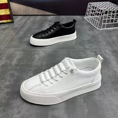 Heren sneakers, casual schoenen, heren platte schoenen, zapatillas hombre, lichtgewicht PU-leer, ademende schoenen, witte sportschoenen voor heren