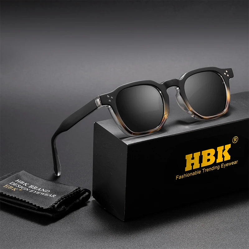 HBK Fashion Retro Men Sunglasses Classic Square Frame  Design Sun Glasses Women Outdoor Travel Party Business Festival Gift