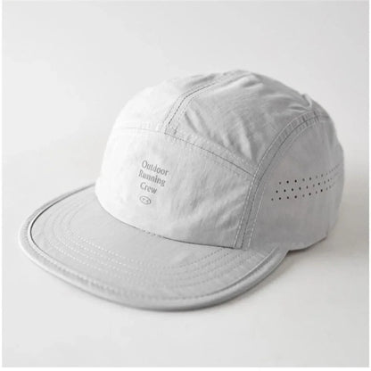 Fashion Plaid Thin Sun Cap Quick-drying Letter Embroidery Sports Running Cap Adjustable Breathable Summer Cap Men Women