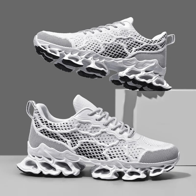 chaussure homme Baskets blanches de luxe pour hommes, chaussures de course décontractées, mocassins à la mode