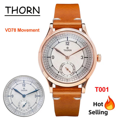 Thorn T001 Quartz Watch Fashion Sapphire Waterproof Grilled Men Watch VD78 Movement 316L Stainless Steel Business Luxurys Watch
