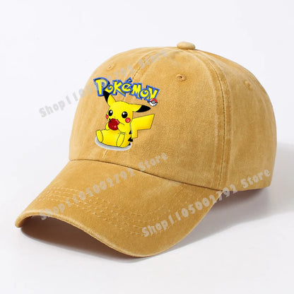 Pokemons Baseball Caps Pikachu Kawaii Anime Figures Sunshade Hats Summer Outdoor Parent Child Sunhat Trendy Duck Tongue Cap Gift