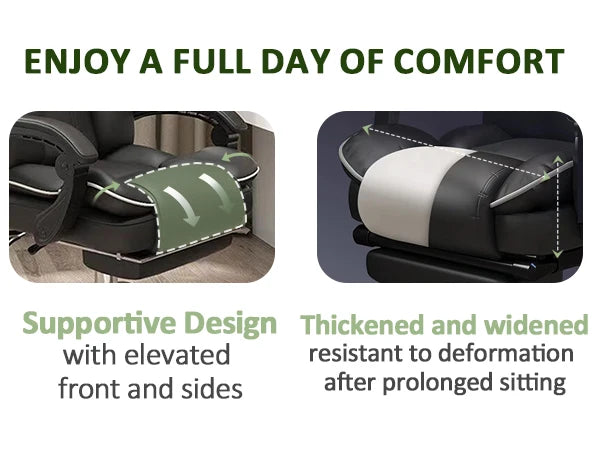 Ergonomic Office Chair High Back with Adjustable Lumbar Support, Reclining Desk Chair with Retractable Footrest, Comfortable Home Office Chair