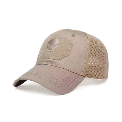 2024 m. nauja vasarinė kamufliažinė beisbolo kepuraitė su kaukole ir tinkleliu, reguliuojama, Airsoft, lauko taktinė žygių kepurė vyrams ir moterims
