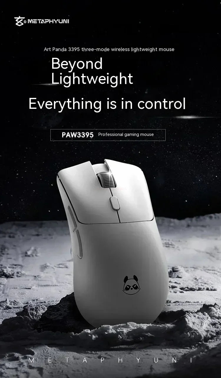 Metaphyuni Metapanda P1 belaidė pelė P1 Pro Max Paw3395L, mažos delsos, lengva e. sporto žaidimų pelė, ergonomiška, PC žaidėjui skirta dovana