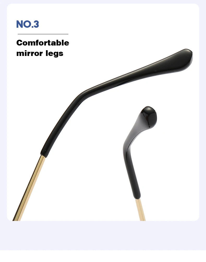 Retro Sunglasses For Men And Women High-End Frameless Fashion UV400 Irregular Cut Lenses Women Sun Glasses