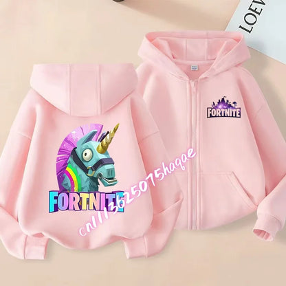 New Fortnites Children Hoodies Coat Cartoon Game Character Printed Zip Up Hoodie Child Autumn Jacket Winter Kids Boys Clothes