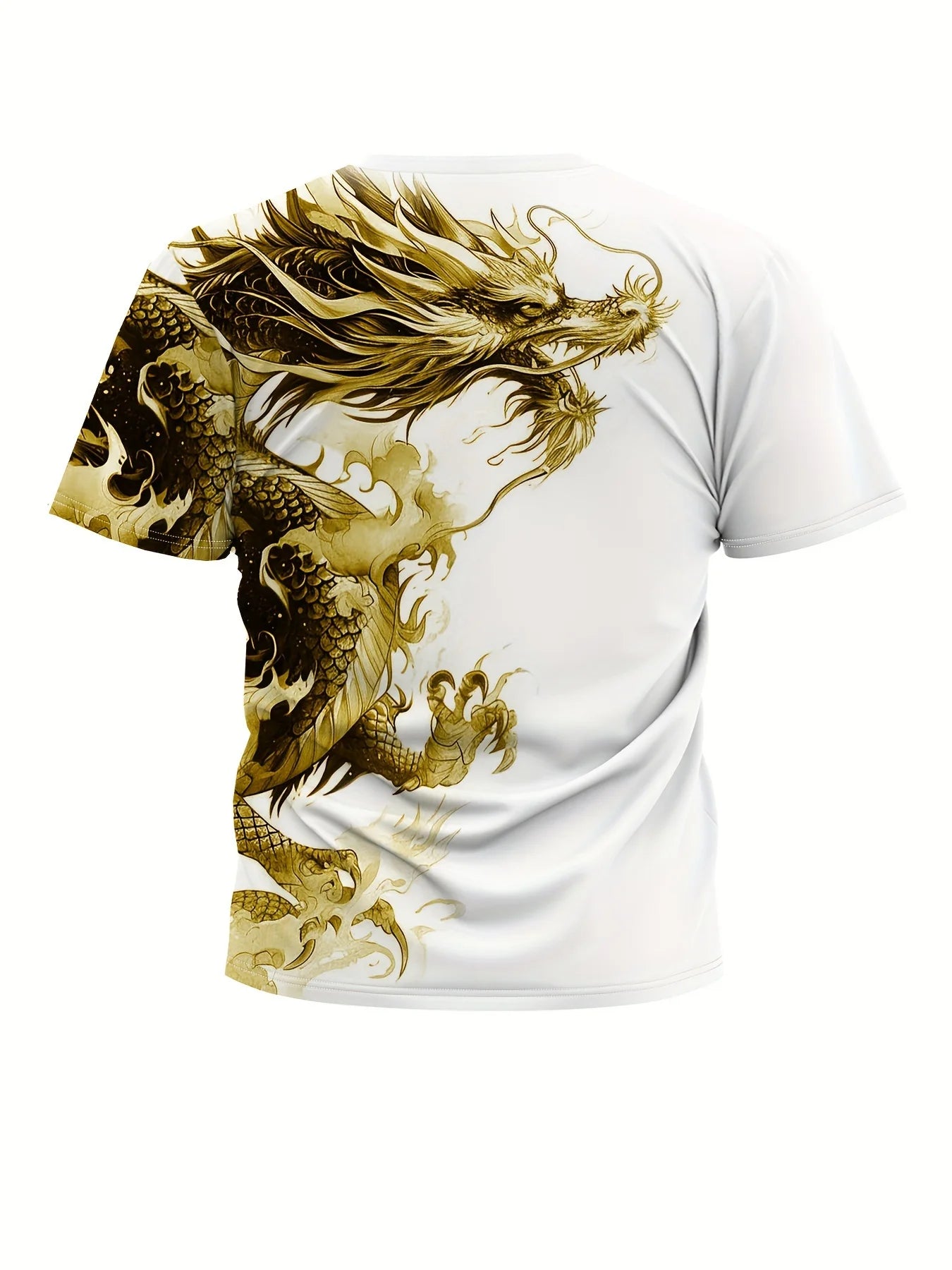 Heren T-shirt met drakenprint, casual ademende stof, grafisch T-shirt in streetstyle, outdoor fashion, shirt met korte mouwen, heren T-shirts