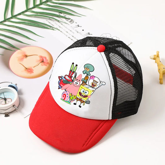 SpongeBobs SquarePants Casual Polyester Sun Hat Truck Driver Baseball Cap Universal Kid Peripheral Adult Anime Adjustable Sunhat