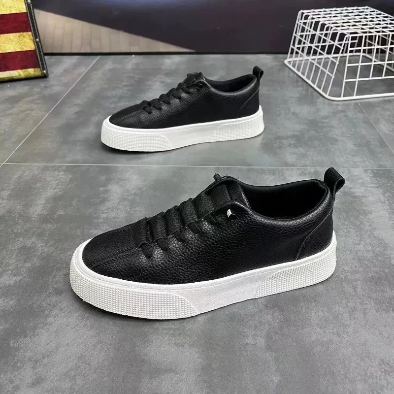 Heren sneakers, casual schoenen, heren platte schoenen, zapatillas hombre, lichtgewicht PU-leer, ademende schoenen, witte sportschoenen voor heren