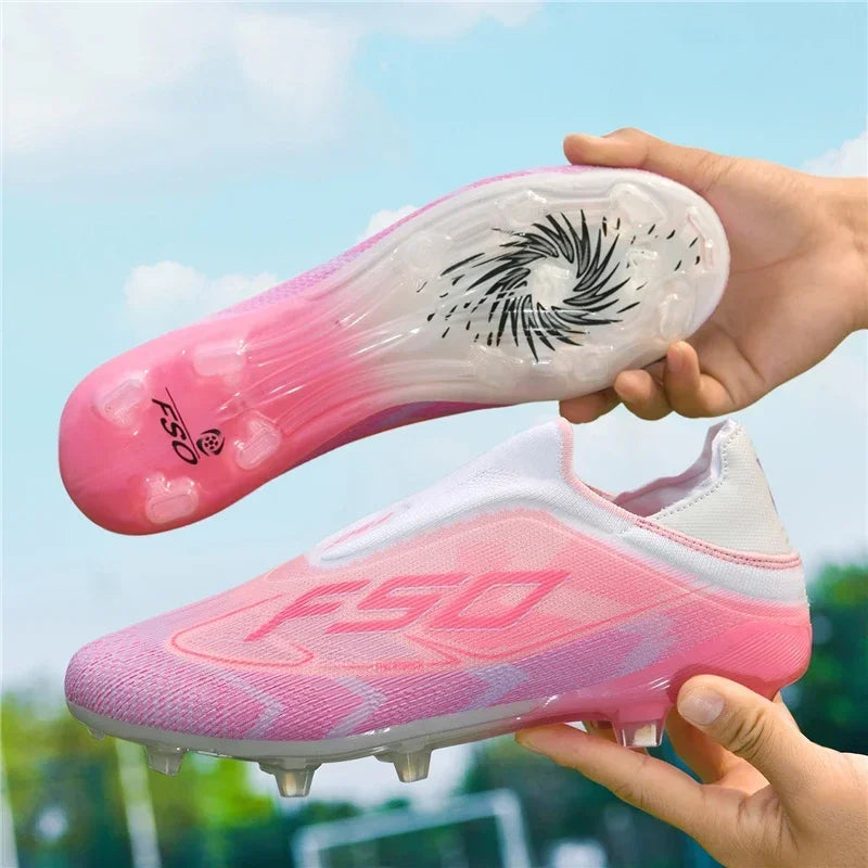 Nouvelles chaussures de football pour hommes, chaussures de futsal antidérapantes pour matchs en extérieur, chaussures de soccer ultralégères, chaussures de sport de haute qualité, chaussures à cheville haute et respira