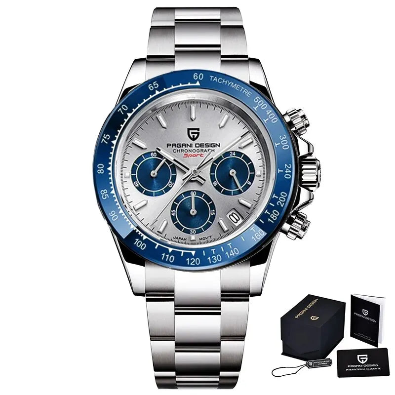 PAGANI DESIGN – Nouvelle montre pour homme, modèle de luxe à quartz en or rose, chronographe sportif étanche jusqu'à 100 m